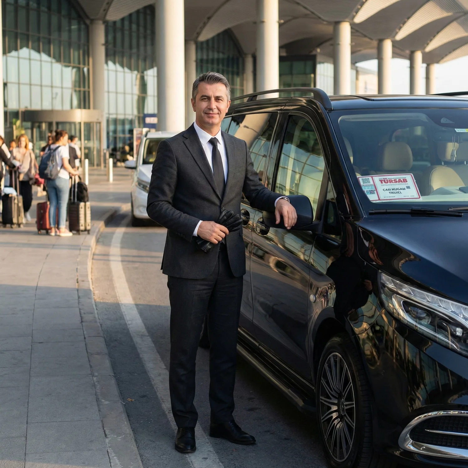 Airport private chauffeur transfer with Mercedes-Benz Maybach van
